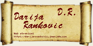 Darija Ranković vizit kartica